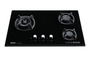 Tecno 75cm 3-Burner Glass Cooker Hob with Inferno Wok Burner Technology