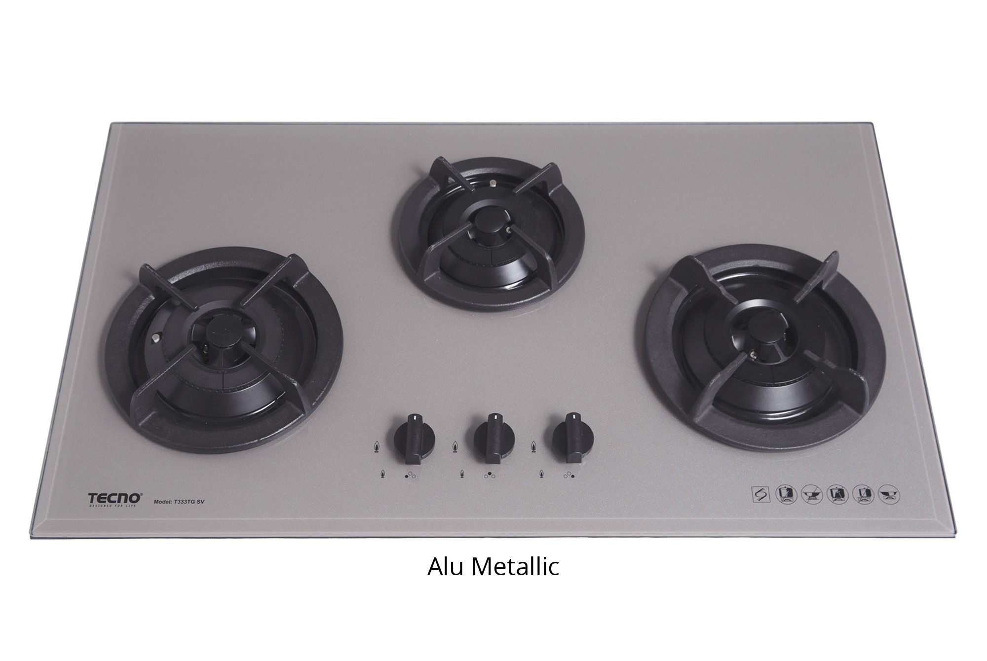 Tecno 3-Burner 86cm Tempered Glass Cooker Hob - Image 2