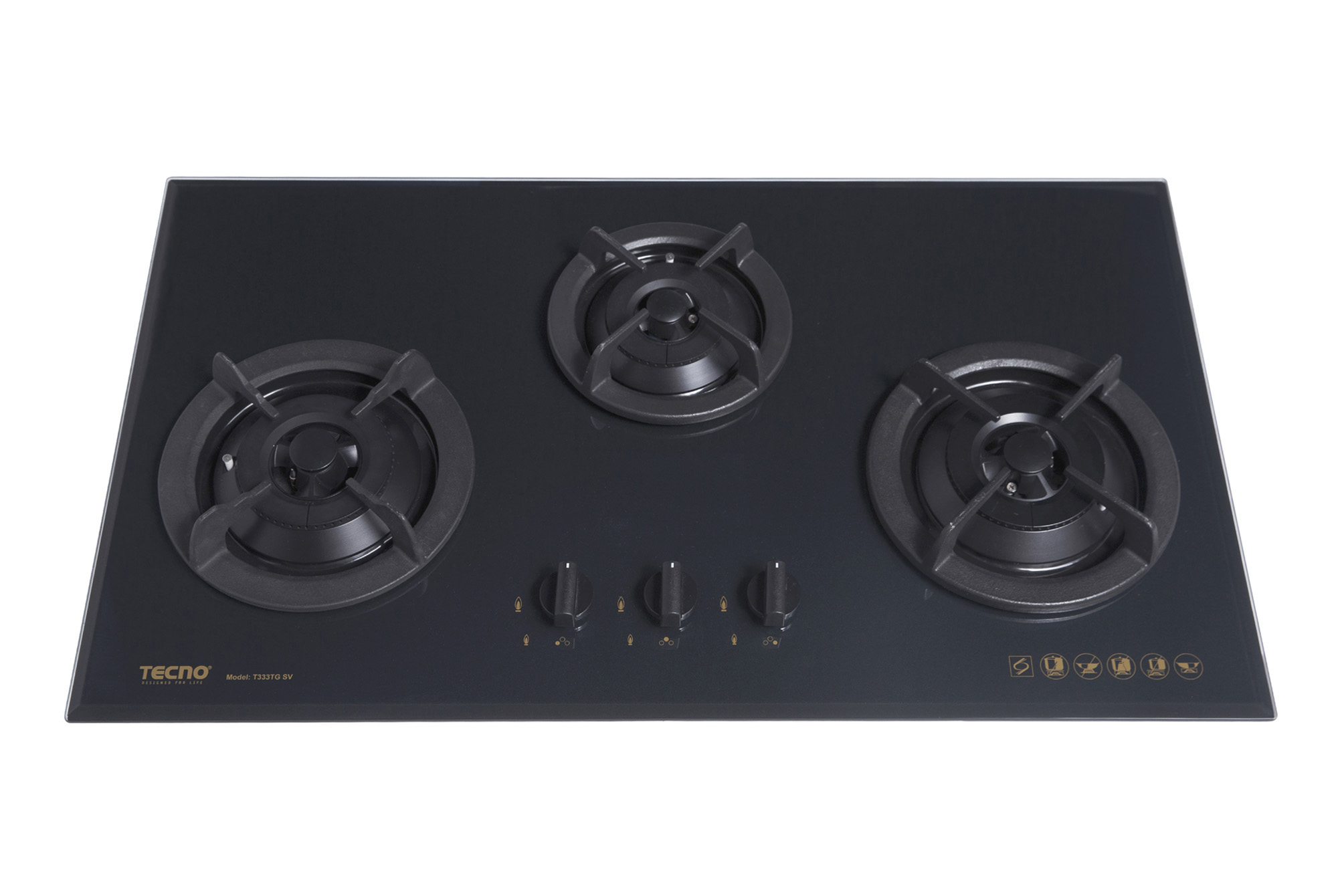 Tecno 3-Burner 86cm Tempered Glass Cooker Hob - Image 4