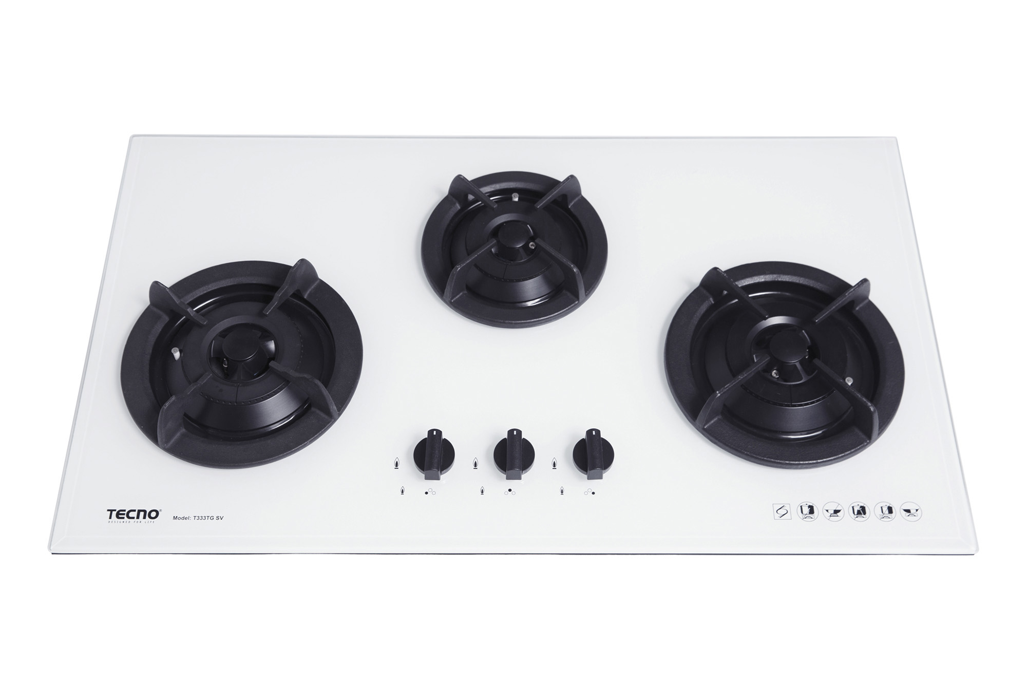 Tecno 3-Burner 86cm Tempered Glass Cooker Hob - Image 6