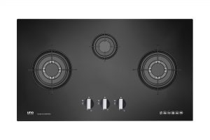 UNO 86cm 3-Burner Tempered Glass Hob